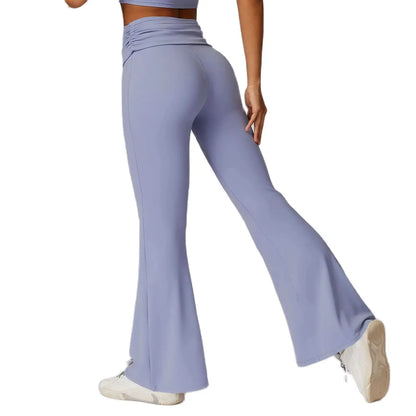 NCLAGEN Yoga Pants For Women Hip Lifting  Nude Feel Casual Wide Leg High Waist Scrunch Skin Friendly Sports Fashion Bell-bottoms