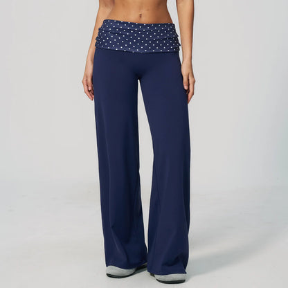 Fold Over Waist Yoga Pants Flare Leggings Women High Waist Wide Leg Pants Women Gym Fitness Sports Flared Pant Dance Trousers