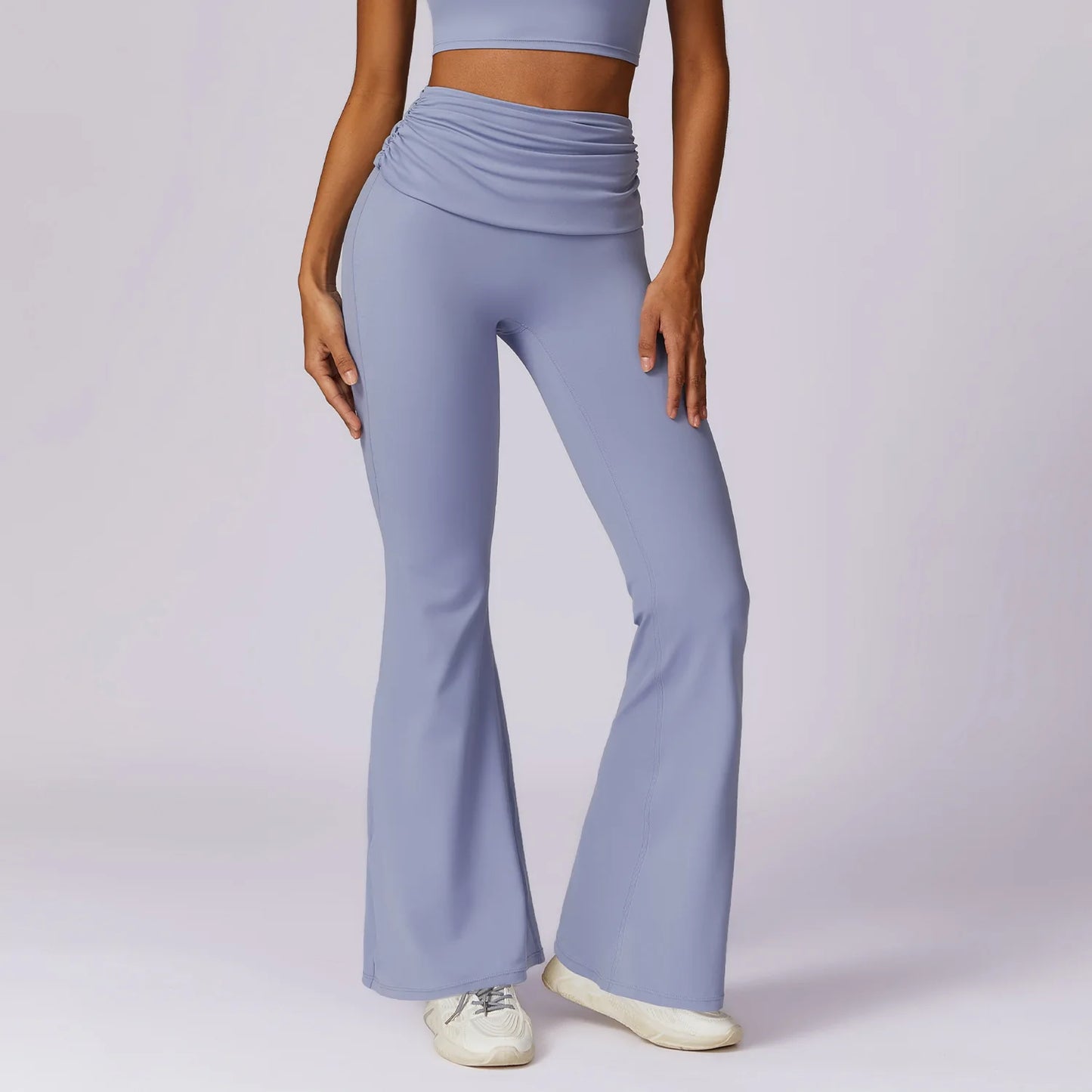 NCLAGEN Yoga Pants For Women Hip Lifting  Nude Feel Casual Wide Leg High Waist Scrunch Skin Friendly Sports Fashion Bell-bottoms