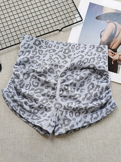 Fashion Leopard-Print Seamless Yoga Shorts for Women - High-Waisted Butt-Lifting & Skin-Tight Fitness Pants
