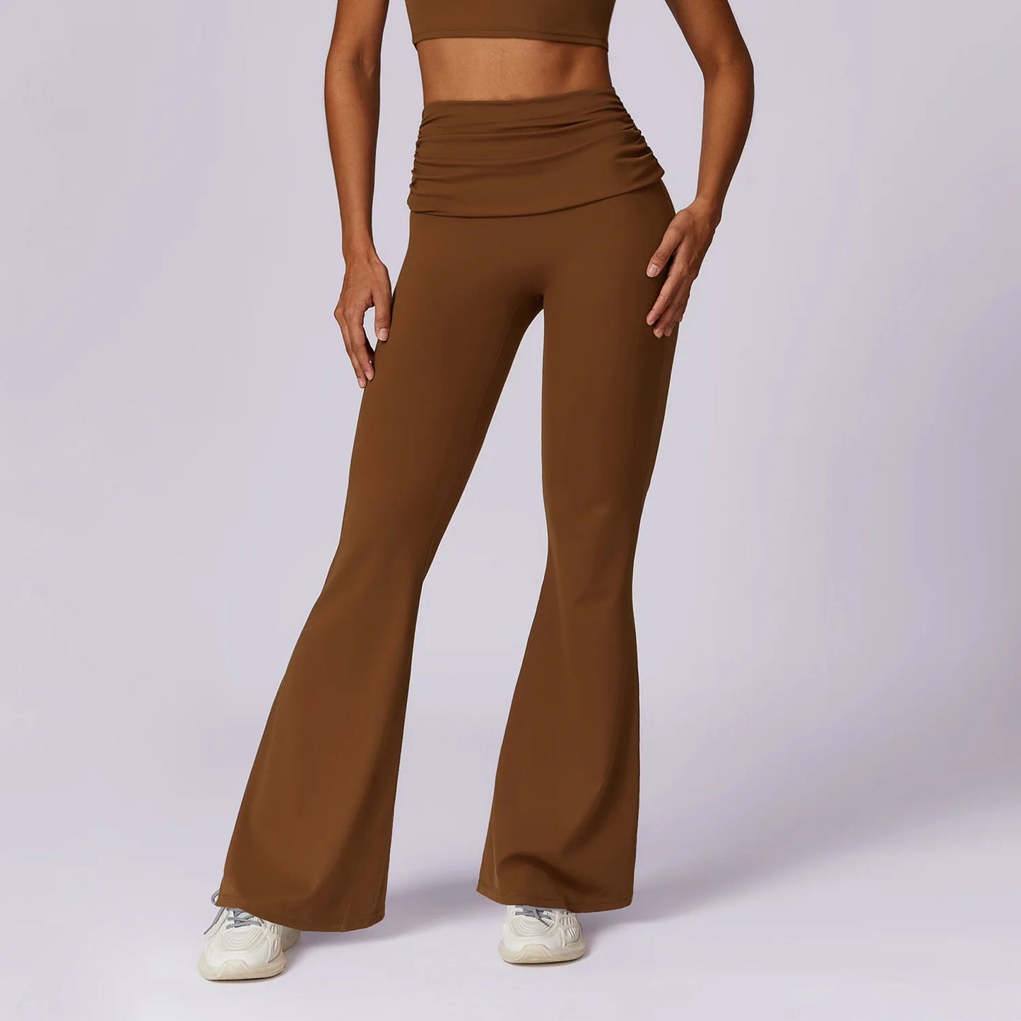 NCLAGEN Yoga Pants For Women Hip Lifting  Nude Feel Casual Wide Leg High Waist Scrunch Skin Friendly Sports Fashion Bell-bottoms