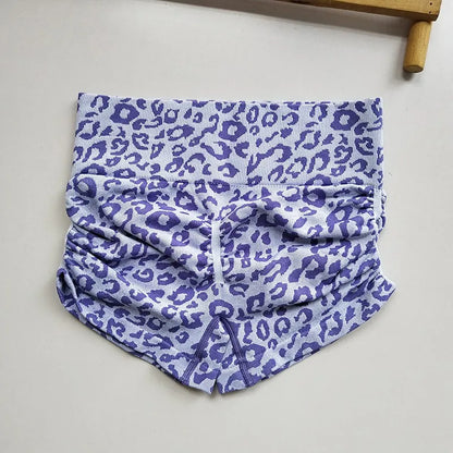 Fashion Leopard-Print Seamless Yoga Shorts for Women - High-Waisted Butt-Lifting & Skin-Tight Fitness Pants