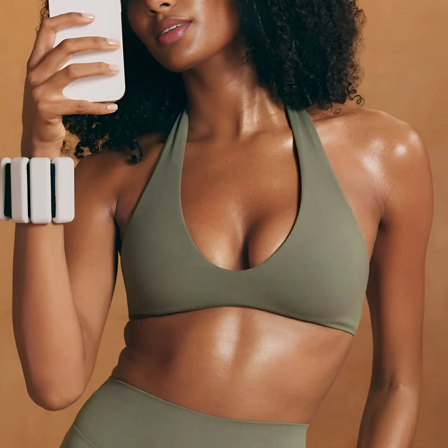 NCLAGEN SoftMotion Minimal Halter Neck Bralette Women's Sports Bra Gym High Support Workout Underwear Pilates Yoga Halter Top