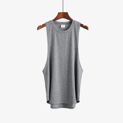 Grey Men's Sleeveless Tank Top Fitness Clothing Sportswear Gym Stringer Bodybuilding Undershirt Fashion Vest for Men