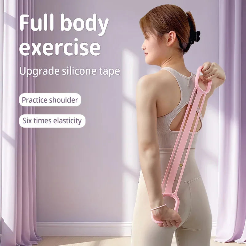Waterproof Silicone Fitness Exercise Bands Set Comfortable Durable Thick Yoga Resistance Bands for Home Gym Workout