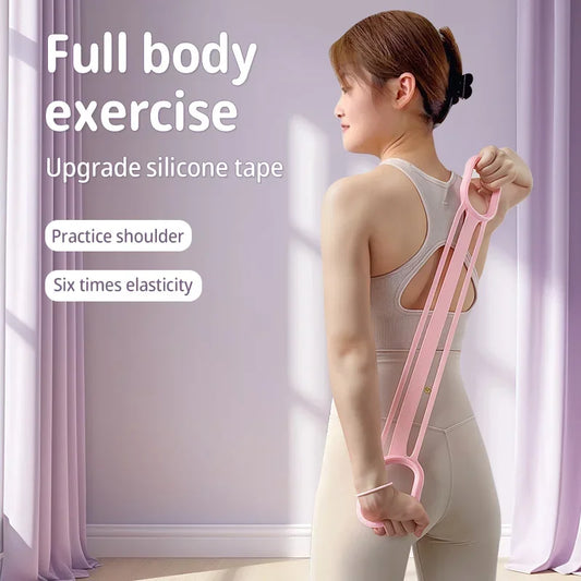 Waterproof Silicone Fitness Exercise Bands Set Comfortable Durable Thick Yoga Resistance Bands for Home Gym Workout