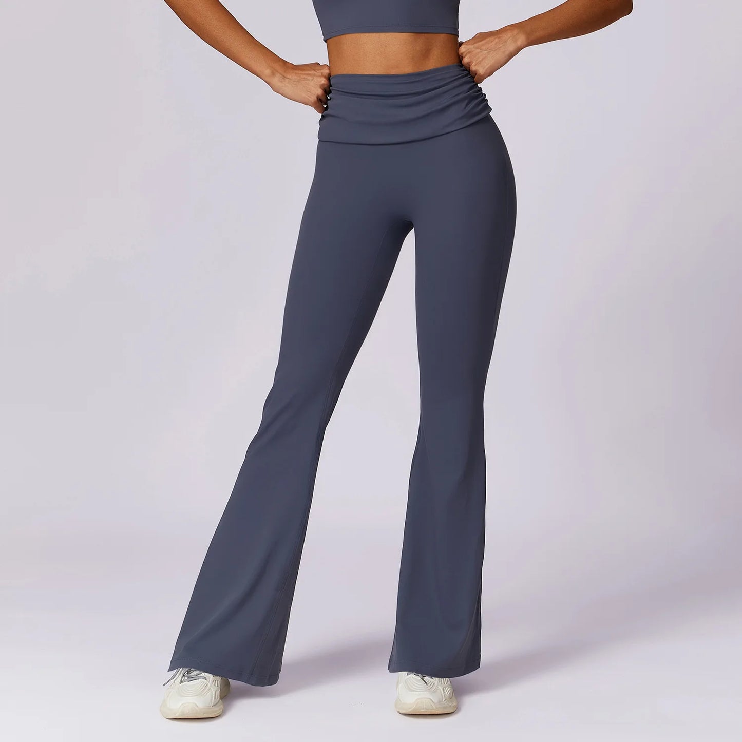 NCLAGEN Yoga Pants For Women Hip Lifting  Nude Feel Casual Wide Leg High Waist Scrunch Skin Friendly Sports Fashion Bell-bottoms