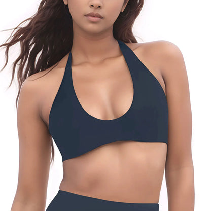 NCLAGEN SoftMotion Minimal Halter Neck Bralette Women's Sports Bra Gym High Support Workout Underwear Pilates Yoga Halter Top