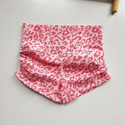 Fashion Leopard-Print Seamless Yoga Shorts for Women - High-Waisted Butt-Lifting & Skin-Tight Fitness Pants