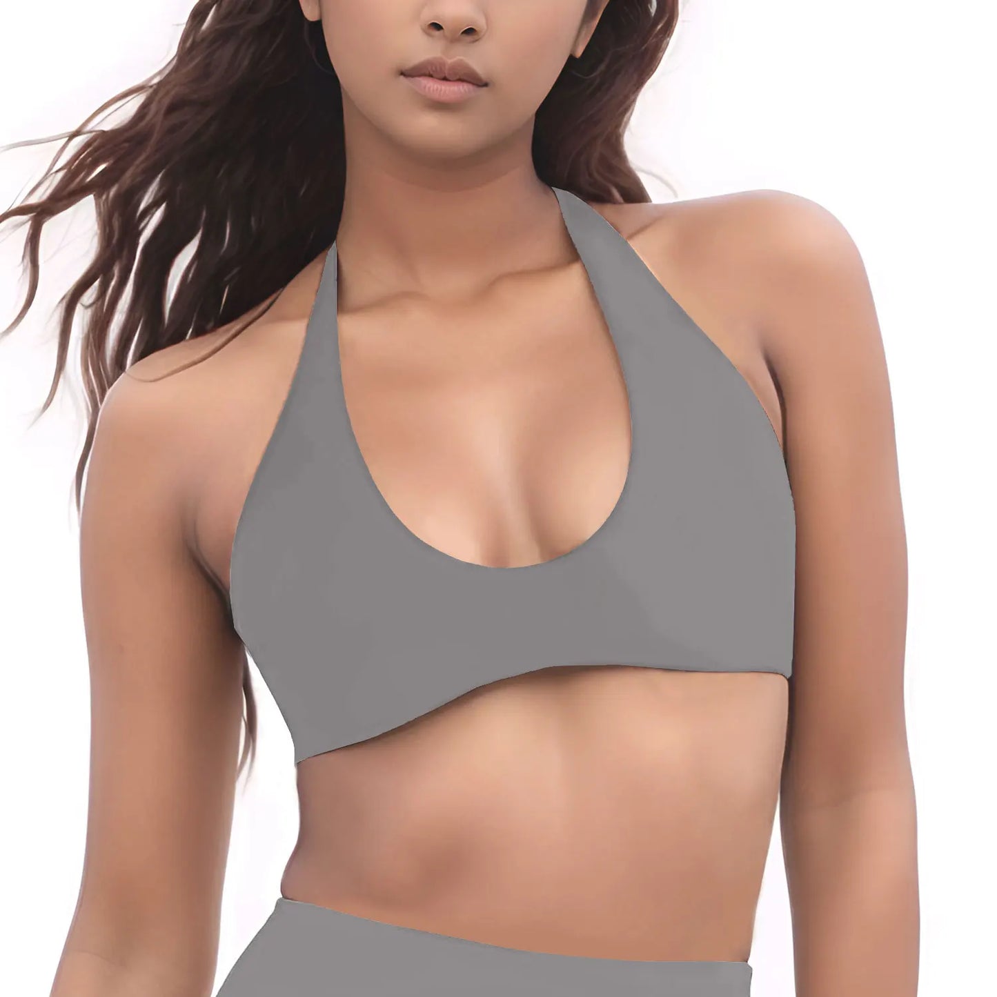 NCLAGEN SoftMotion Minimal Halter Neck Bralette Women's Sports Bra Gym High Support Workout Underwear Pilates Yoga Halter Top