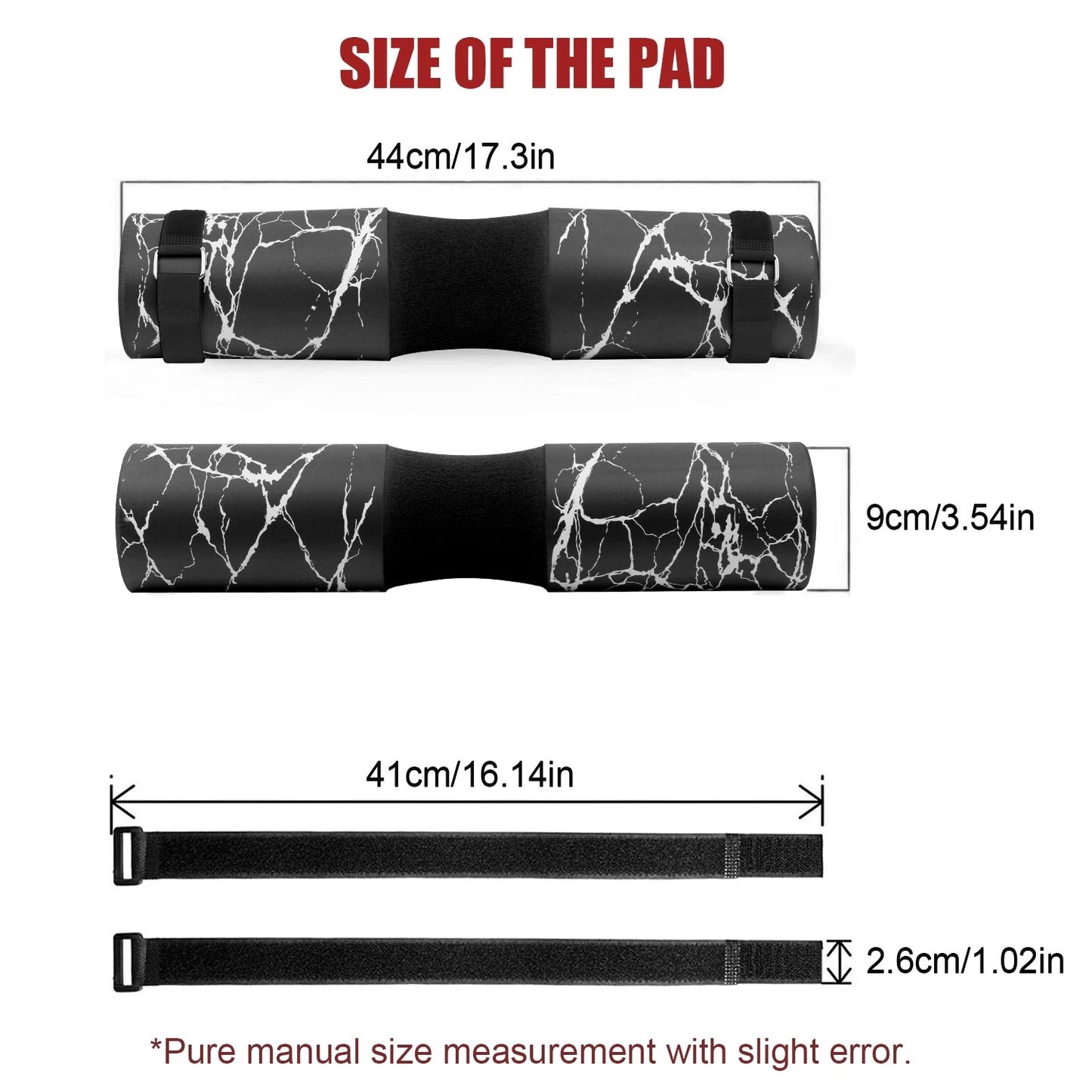 1PC/1pair Squat Pad Barbell Pad for Squats Lunges Hip Thrust , Neck Shoulder Protective Pad Support Foam Sponge Bar Pad