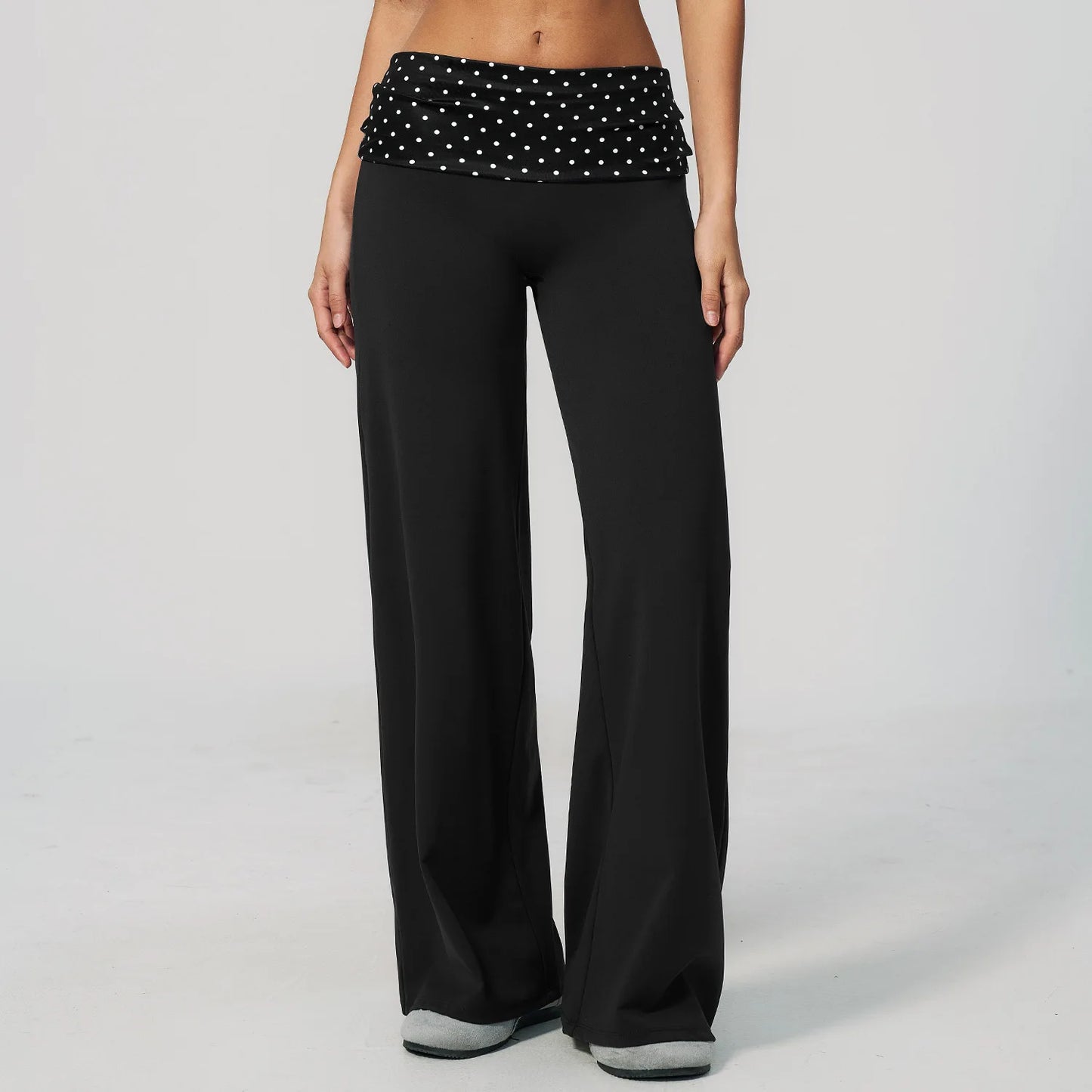 Fold Over Waist Yoga Pants Flare Leggings Women High Waist Wide Leg Pants Women Gym Fitness Sports Flared Pant Dance Trousers