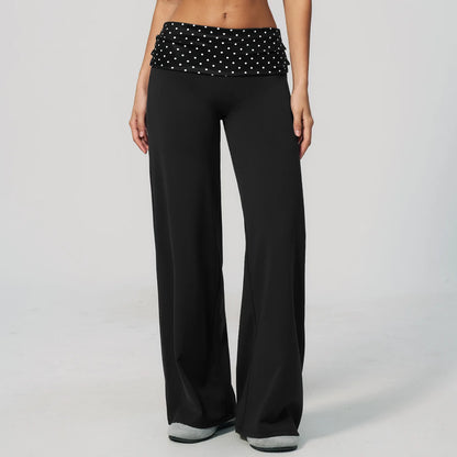 Fold Over Waist Yoga Pants Flare Leggings Women High Waist Wide Leg Pants Women Gym Fitness Sports Flared Pant Dance Trousers